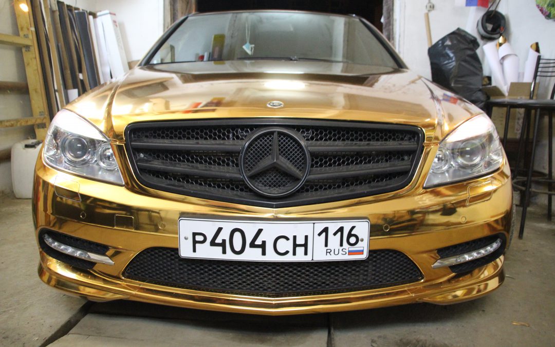 Золотой хром Mercedes C-class