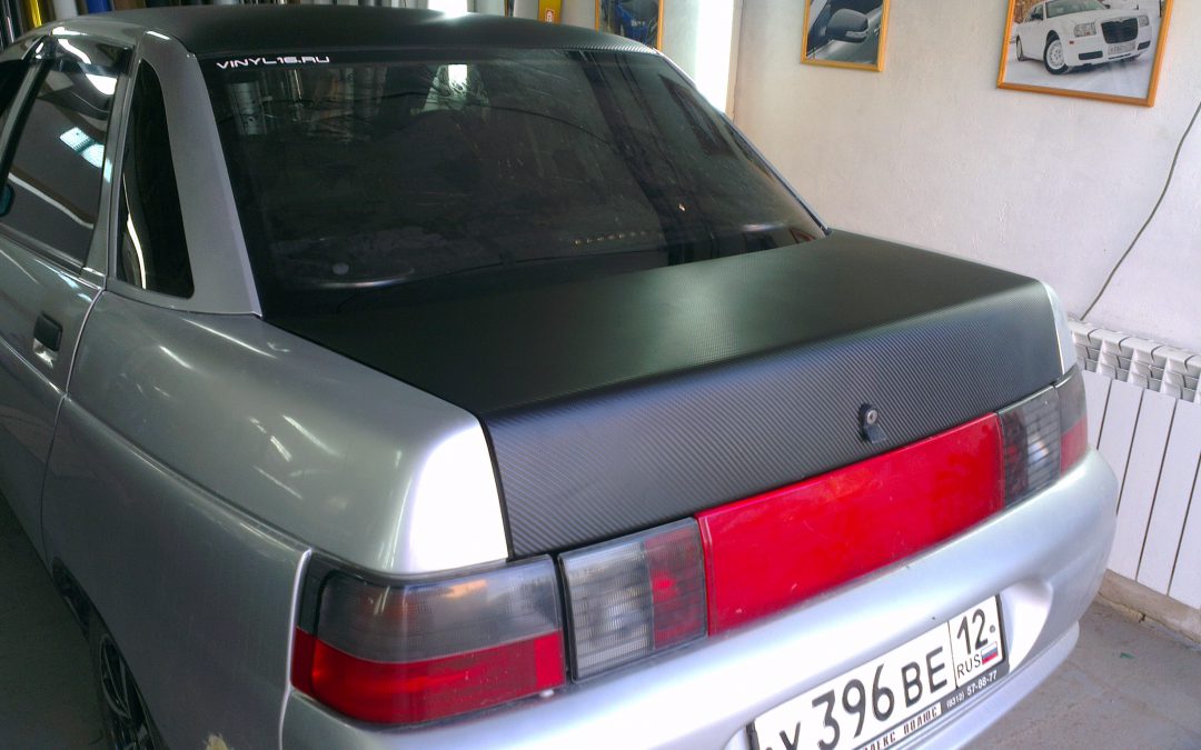 ВАЗ 2110 — оклейка крыши авто и крышки багажника карбоном — июль 2013