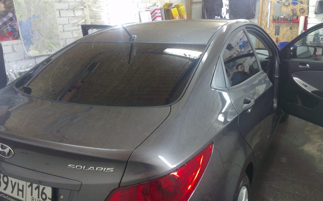 Тонировка автомобиля Hyundai Solaris — март 2014
