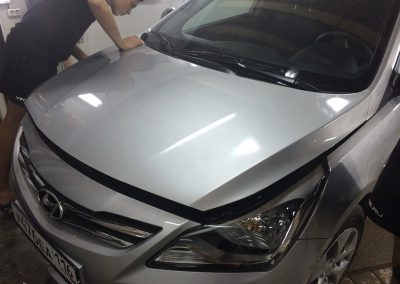 Hyundai Solaris — бронирование капота автомобиля, август 2014