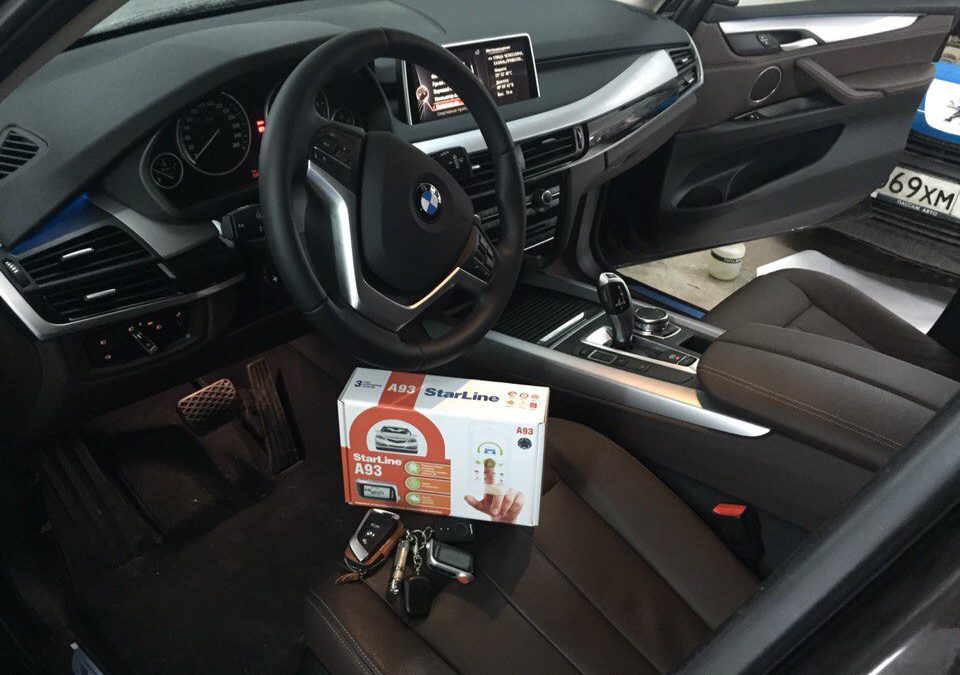 Установка сигнализации с автозапуском Starline A93 на BMW X5