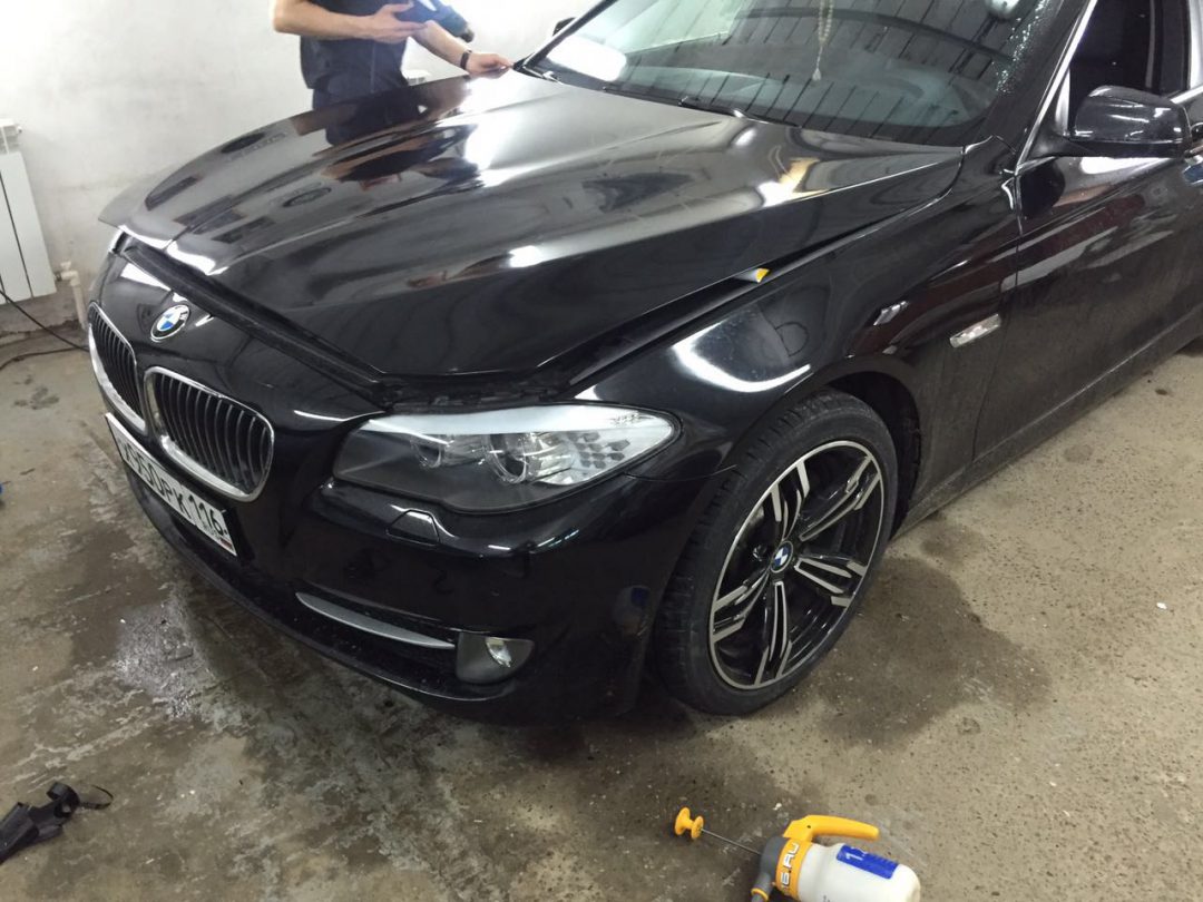 Бронирование капота и бампера полиуретановой пленкой на автомобиле BMW ...