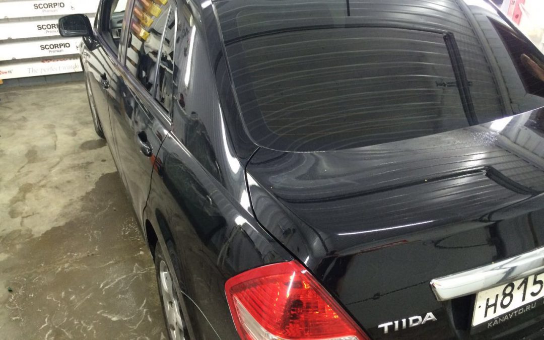 Тонировка задних стёкол пленкой SunControl 95% — Nissan Tiida