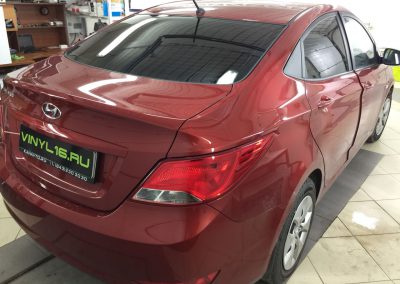 Установка сигнализации Starline A93  и тонировка стёкол плёнкой LLumar 95% — автомобиль Hyundai Solaris