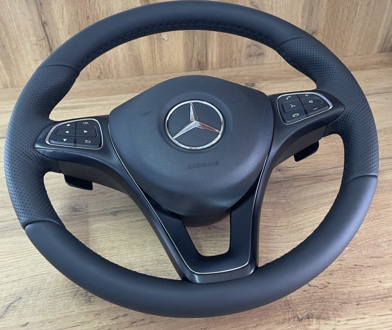 Перешили руль на Mercedes GLE в натуральную австрийскую кожу Наппа с сохранением перфорации