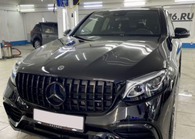 Mercedes — защита всей оптики полиуретановой плёнкой с эффектом затемнения